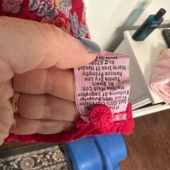 Johnny Was Red Embroidered Blouse - Picture 8 of 10